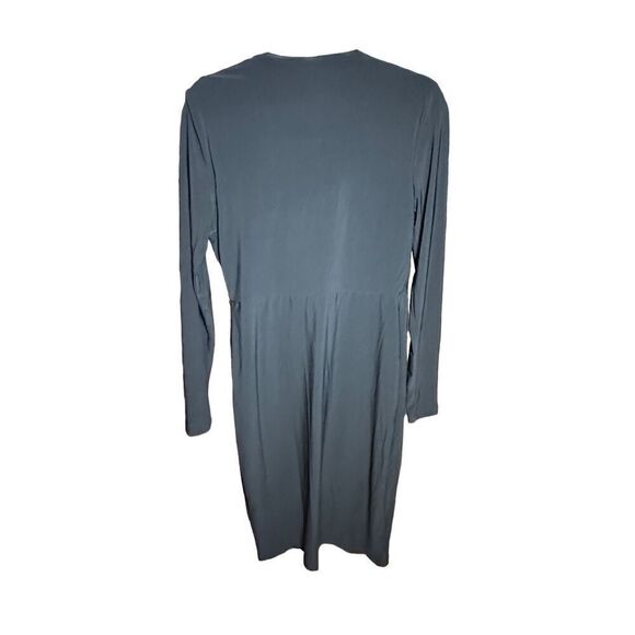 Ashley Graham Beyond Long Sleeve Black Asymmetrical Zip Slimming Dress Sz 10 - Picture 2 of 8